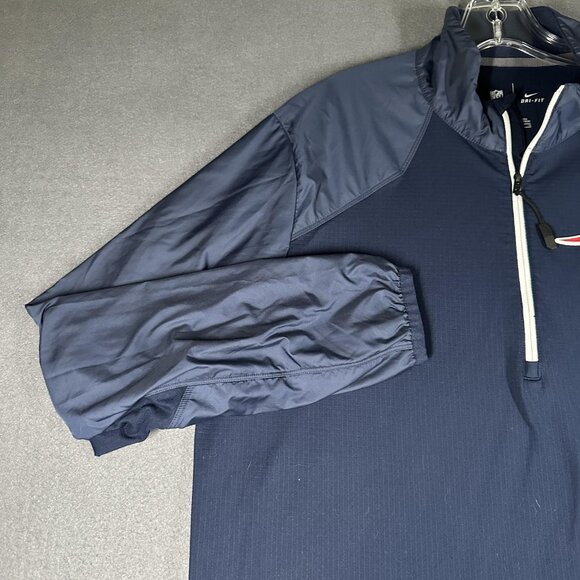 New England Patriots Jacket Mens Large Blue NFL Football Nike Dri Fit On Field - Picture 5 of 14